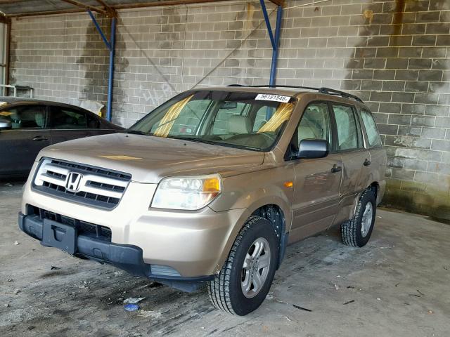 2HKYF18127H522873 - 2007 HONDA PILOT LX GOLD photo 2