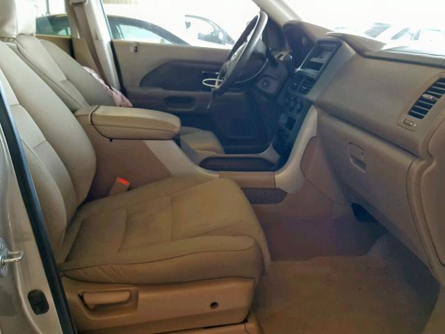 2HKYF18127H522873 - 2007 HONDA PILOT LX GOLD photo 5