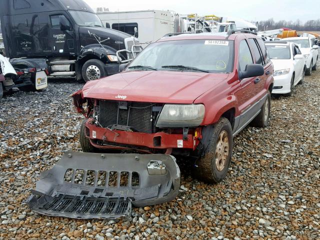 1J4GW38SX2C266013 - 2002 JEEP GRAND CHER RED photo 2