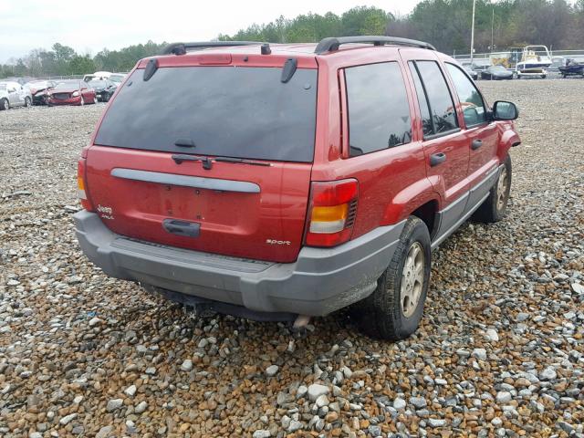 1J4GW38SX2C266013 - 2002 JEEP GRAND CHER RED photo 4