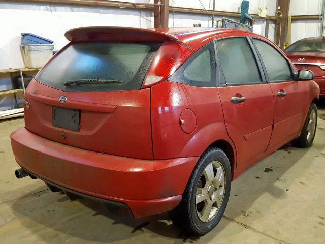 1FAFP37N67W317786 - 2007 FORD FOCUS ZX5 RED photo 4