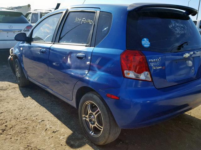 KL1TD66687B771828 - 2007 CHEVROLET AVEO BASE ლურჯი ფოტო 3
