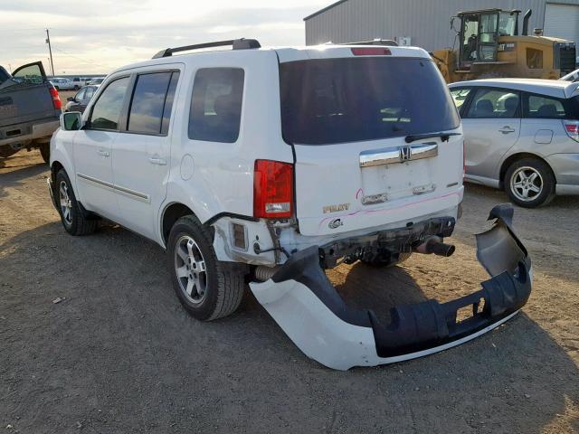 5FNYF3H95AB005297 - 2010 HONDA PILOT TOUR WHITE photo 3