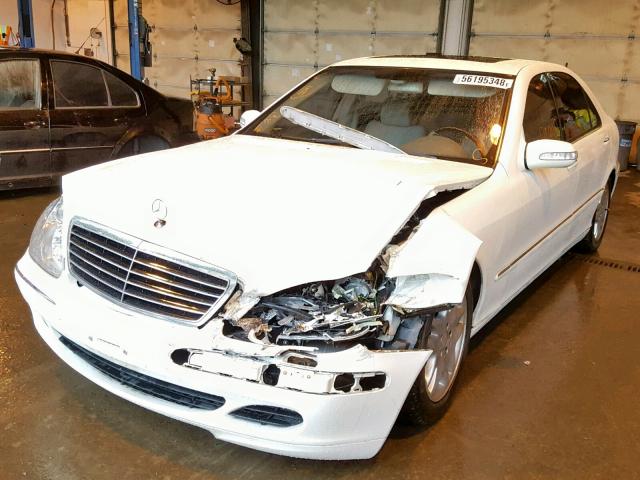 WDBNG75J23A349041 - 2003 MERCEDES-BENZ S 500 WHITE photo 2