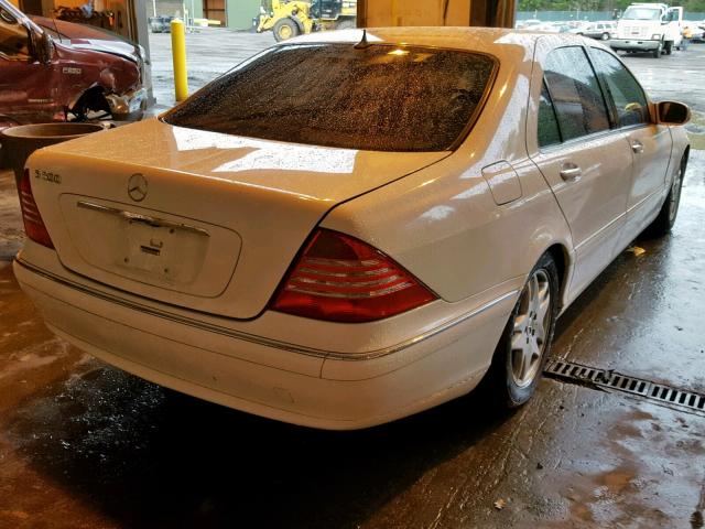 WDBNG75J23A349041 - 2003 MERCEDES-BENZ S 500 WHITE photo 4