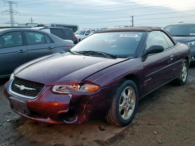 3C3EL55H0XT593871 - 1999 CHRYSLER SEBRING JX PURPLE photo 2