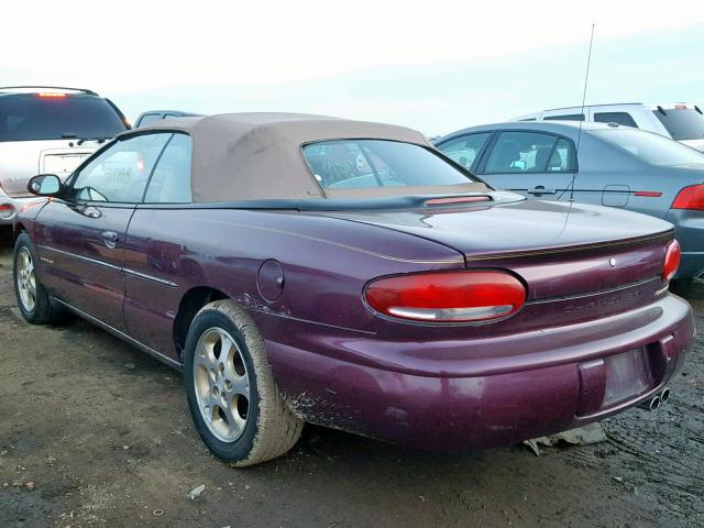 3C3EL55H0XT593871 - 1999 CHRYSLER SEBRING JX PURPLE photo 3