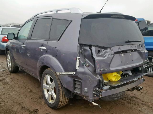 JA4MT41X47Z004399 - 2007 MITSUBISHI OUTLANDER BLACK photo 3