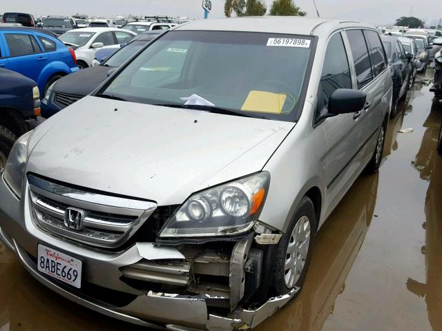 5FNRL38207B025854 - 2007 HONDA ODYSSEY LX SILVER photo 2