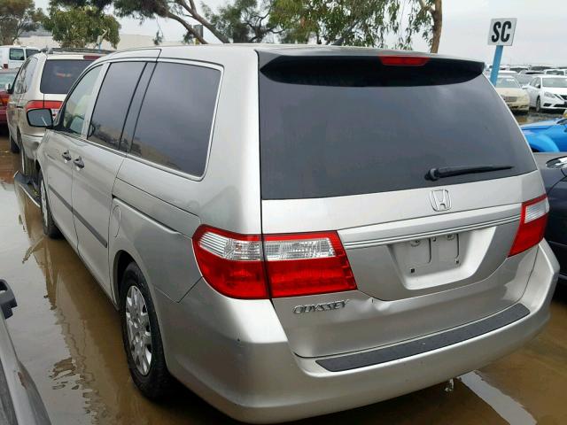 5FNRL38207B025854 - 2007 HONDA ODYSSEY LX SILVER photo 3