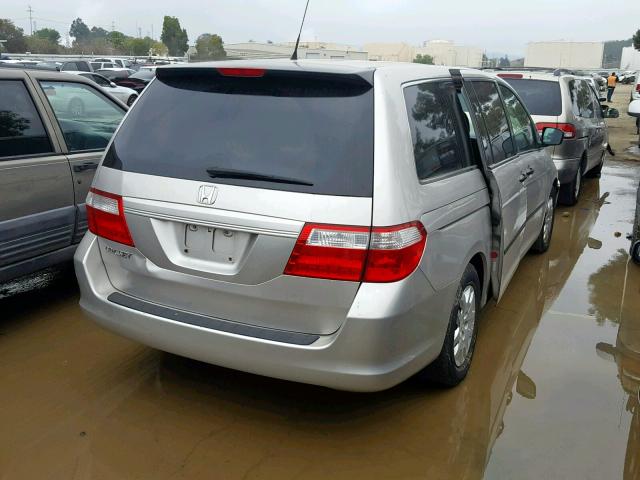 5FNRL38207B025854 - 2007 HONDA ODYSSEY LX SILVER photo 4