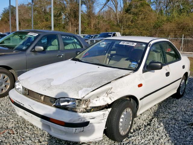 JF1GC2444PK500567 - 1993 SUBARU IMPREZA L WHITE photo 2