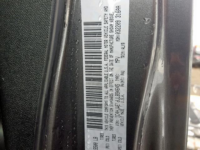 1C4HJWEG8JL894645 - 2018 JEEP WRANGLER U GRAY photo 10