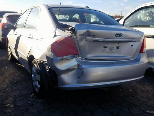 KNAFE222895612238 - 2009 KIA SPECTRA EX SILVER photo 3