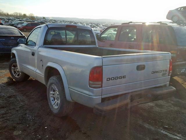 1D7FL16X53S161244 - 2003 DODGE DAKOTA SXT SILVER photo 3