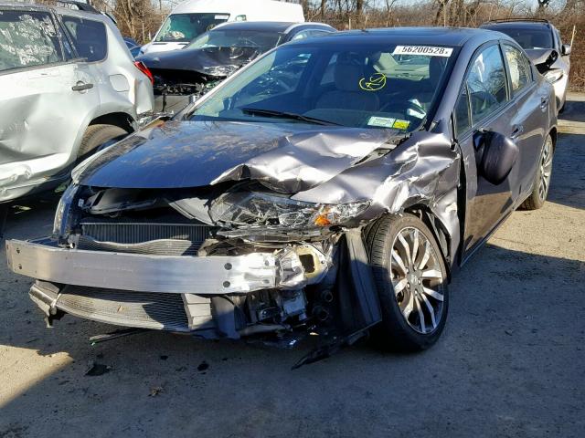 2HGFB2F98EH535541 - 2014 HONDA CIVIC EXL GRAY photo 2