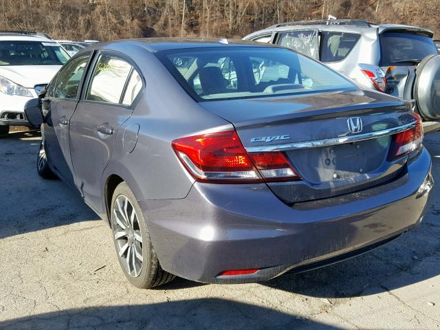 2HGFB2F98EH535541 - 2014 HONDA CIVIC EXL GRAY photo 3