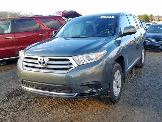 5TDZK3EH6DS132569 - 2013 TOYOTA HIGHLANDER GREEN photo 2