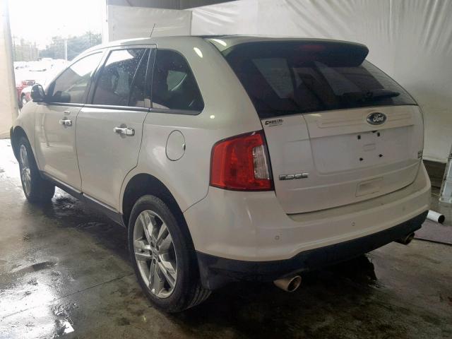 2FMDK4JC8DBA39494 - 2013 FORD EDGE SEL WHITE photo 3