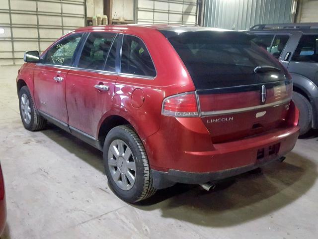 2LMDU88C37BJ25067 - 2007 LINCOLN MKX RED photo 3