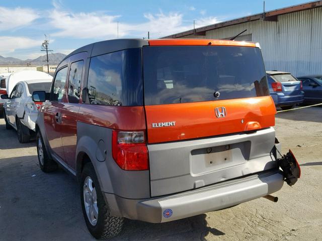 5J6YH28554L000257 - 2004 HONDA ELEMENT EX ORANGE photo 3