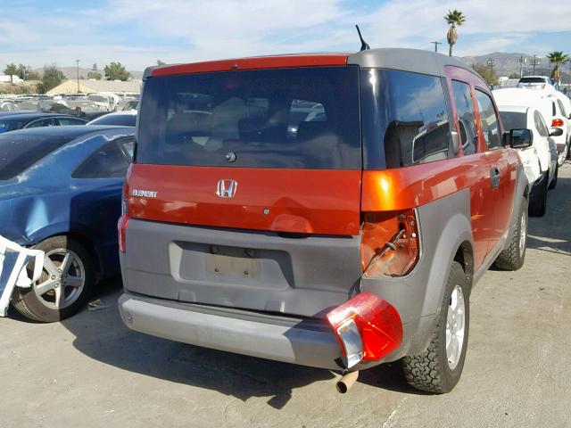 5J6YH28554L000257 - 2004 HONDA ELEMENT EX ORANGE photo 4