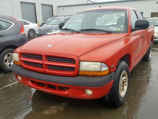 1B7GL22X6YS646333 - 2000 DODGE DAKOTA RED photo 2