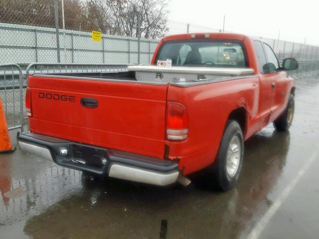 1B7GL22X6YS646333 - 2000 DODGE DAKOTA RED photo 4