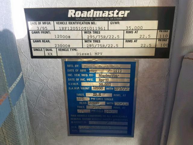 1RF120510T1011961 - 1996 ROADMASTER RAIL EXECUTIVE BLUE photo 10