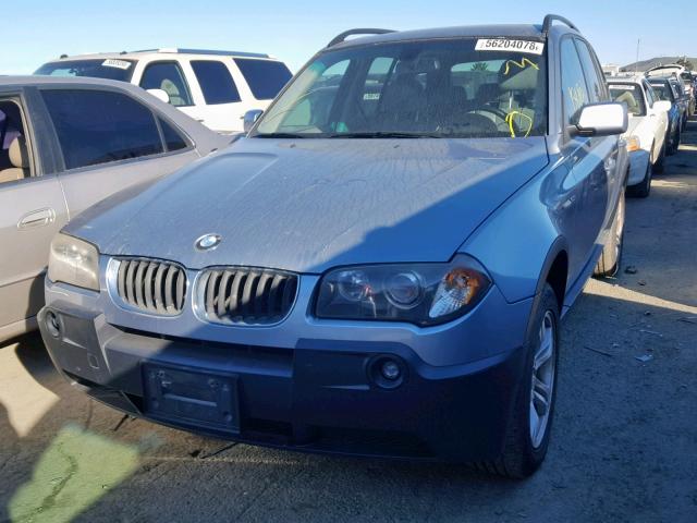 WBXPA93425WD20896 - 2005 BMW X3 3.0I GRAY photo 2