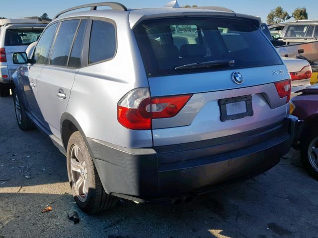 WBXPA93425WD20896 - 2005 BMW X3 3.0I GRAY photo 3