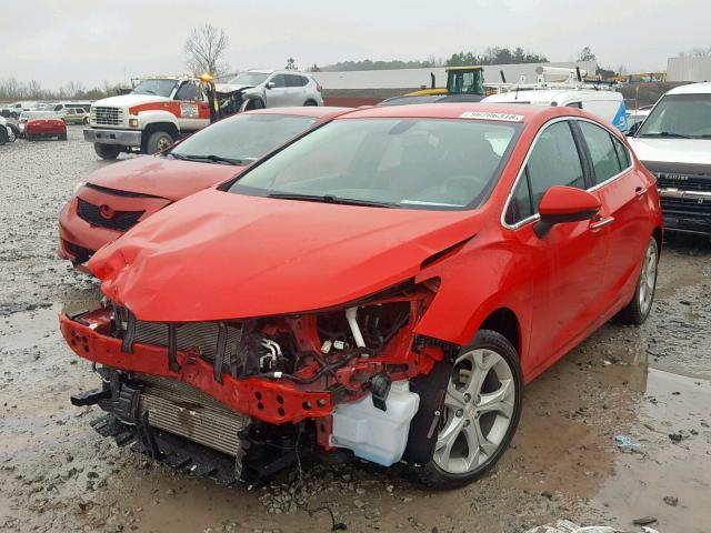 3G1BF6SM9HS589055 - 2017 CHEVROLET CRUZE PREM RED photo 2