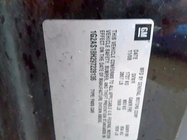 1G2AS18H297228136 - 2009 PONTIAC G5 BLACK photo 10