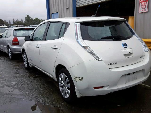 1N4AZ0CP0DC406809 - 2013 NISSAN LEAF S WHITE photo 3