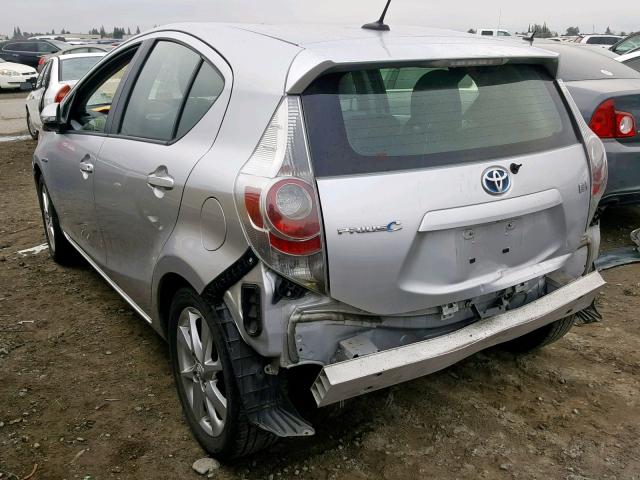 JTDKDTB36C1501785 - 2012 TOYOTA PRIUS C SILVER photo 3