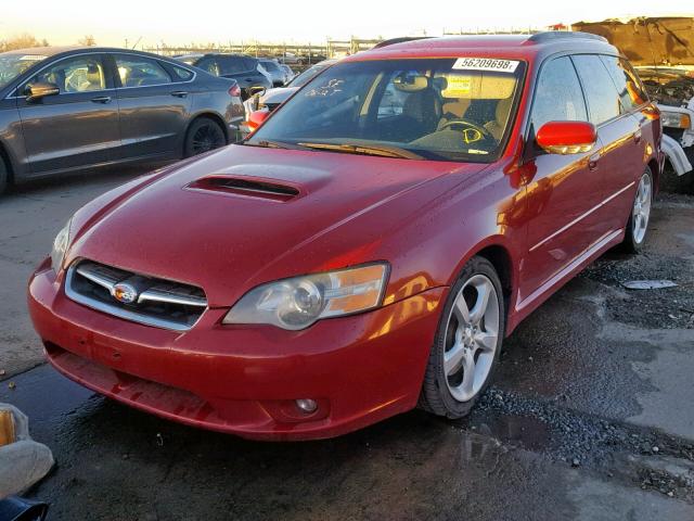 4S3BP686956319501 - 2005 SUBARU LEGACY GT RED photo 2