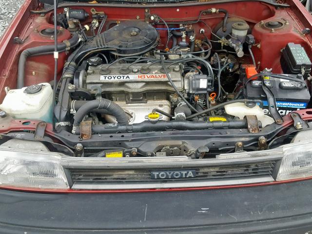 JT2AE92W3K3269194 - 1989 TOYOTA COROLLA DL RED photo 7