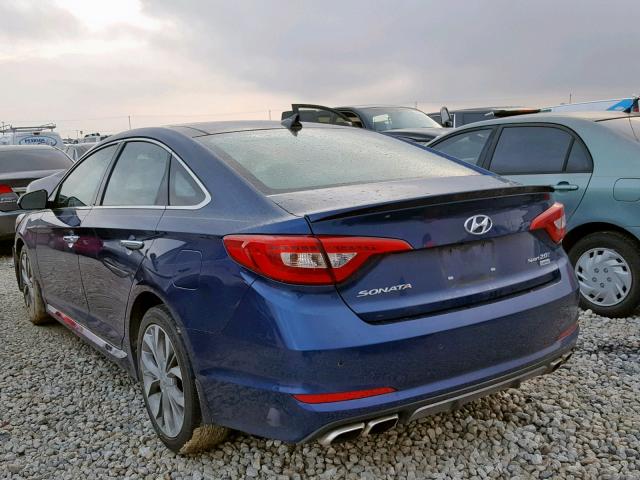 5NPE34AB9FH173807 - 2015 HYUNDAI SONATA SPO BLUE photo 3