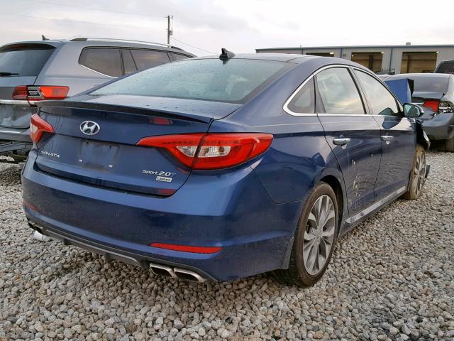 5NPE34AB9FH173807 - 2015 HYUNDAI SONATA SPO BLUE photo 4