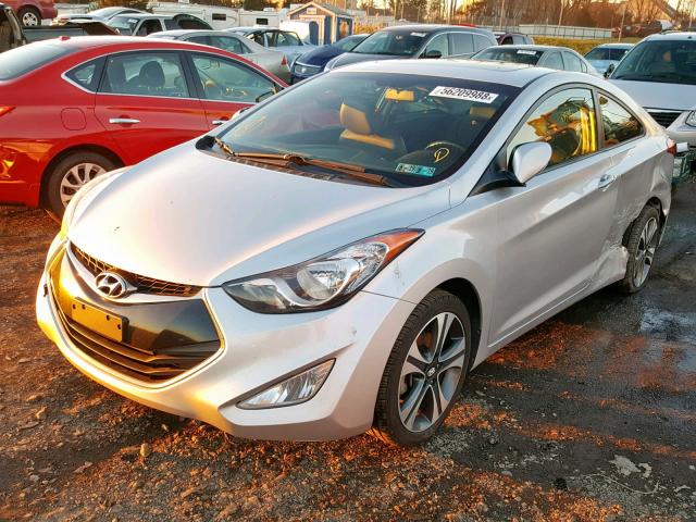 KMHDH6AEXDU006518 - 2013 HYUNDAI ELANTRA CO SILVER photo 2