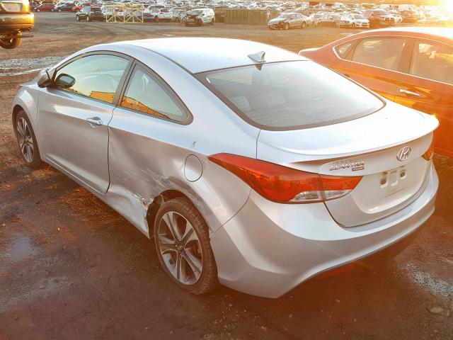 KMHDH6AEXDU006518 - 2013 HYUNDAI ELANTRA CO SILVER photo 3