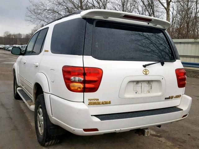 5TDBT48A11S047864 - 2001 TOYOTA SEQUOIA LI WHITE photo 3