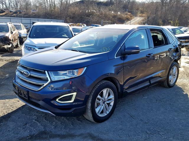 2FMPK3J94HBB59083 - 2017 FORD EDGE SEL BLUE photo 2