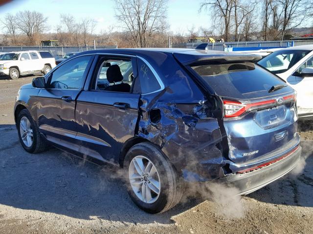 2FMPK3J94HBB59083 - 2017 FORD EDGE SEL BLUE photo 3