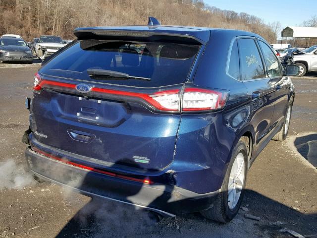 2FMPK3J94HBB59083 - 2017 FORD EDGE SEL BLUE photo 4