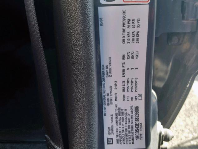 1GCDS43E188226006 - 2008 CHEVROLET COLORADO L GRAY photo 10