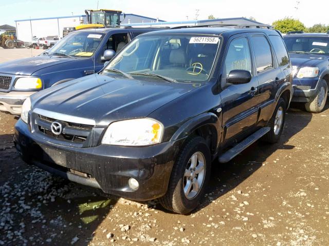 4F2CZ06115KM28707 - 2005 MAZDA TRIBUTE S BLACK photo 2