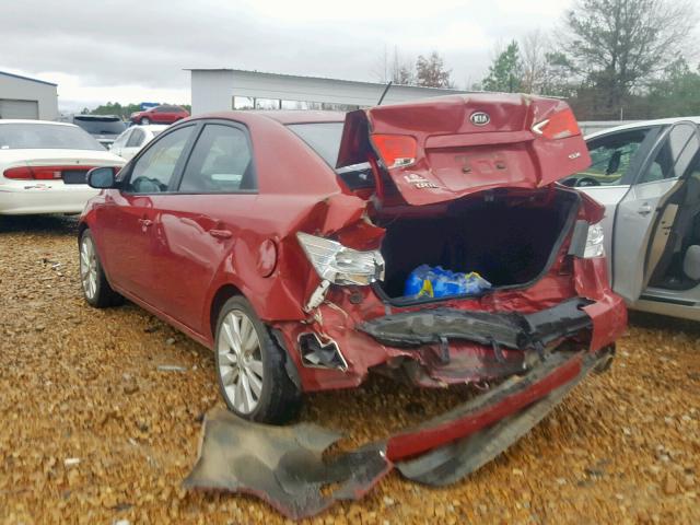 KNAFW4A39B5409755 - 2011 KIA FORTE SX RED photo 3