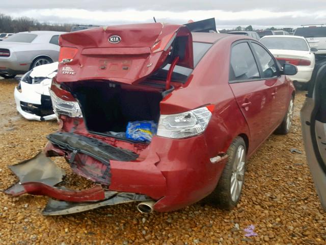 KNAFW4A39B5409755 - 2011 KIA FORTE SX RED photo 4