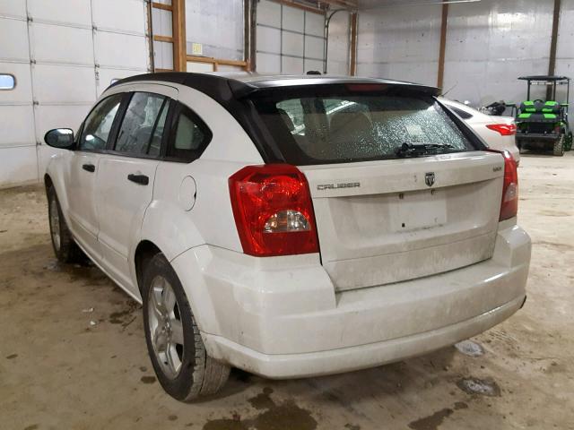 1B3HB48B37D559413 - 2007 DODGE CALIBER SX WHITE photo 3